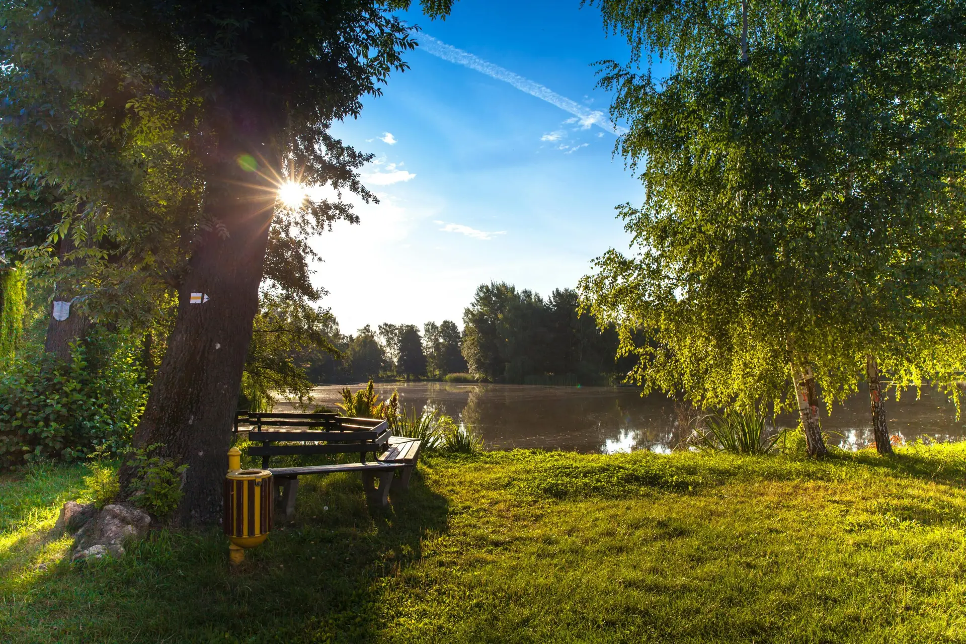 Banc au bord du lac